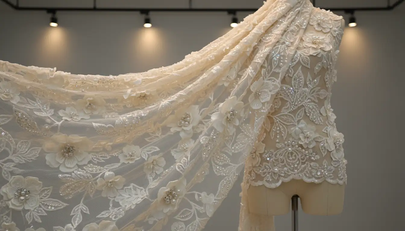 3D and Beaded Lace Fabrics: Elevating High-End Fashion Designs