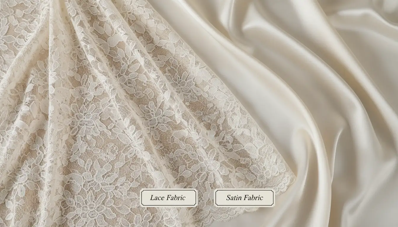 Illustration for Lace Fabric vs Satin Fabric - Shaoxing Yituo Lace Insights