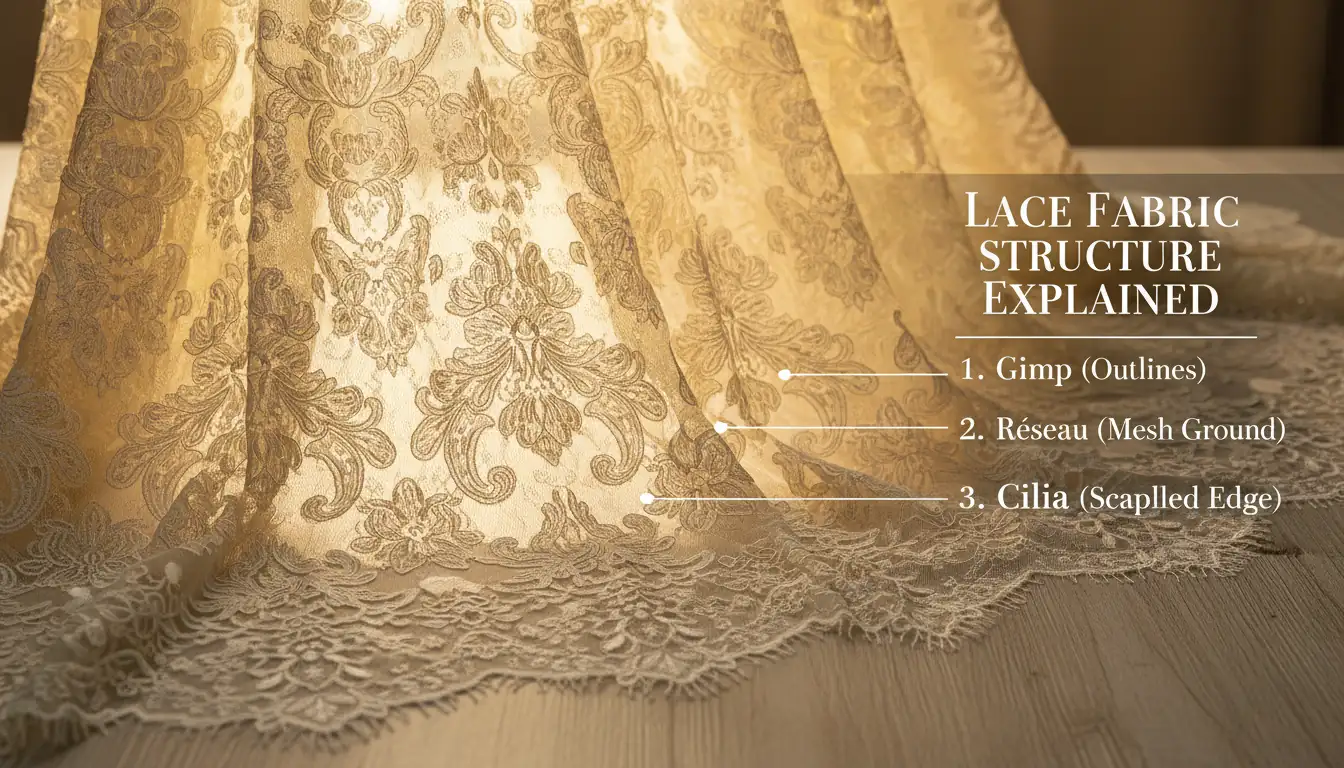 Illustration for Lace Fabric Structure Explained - Shaoxing Yituo Lace Insights