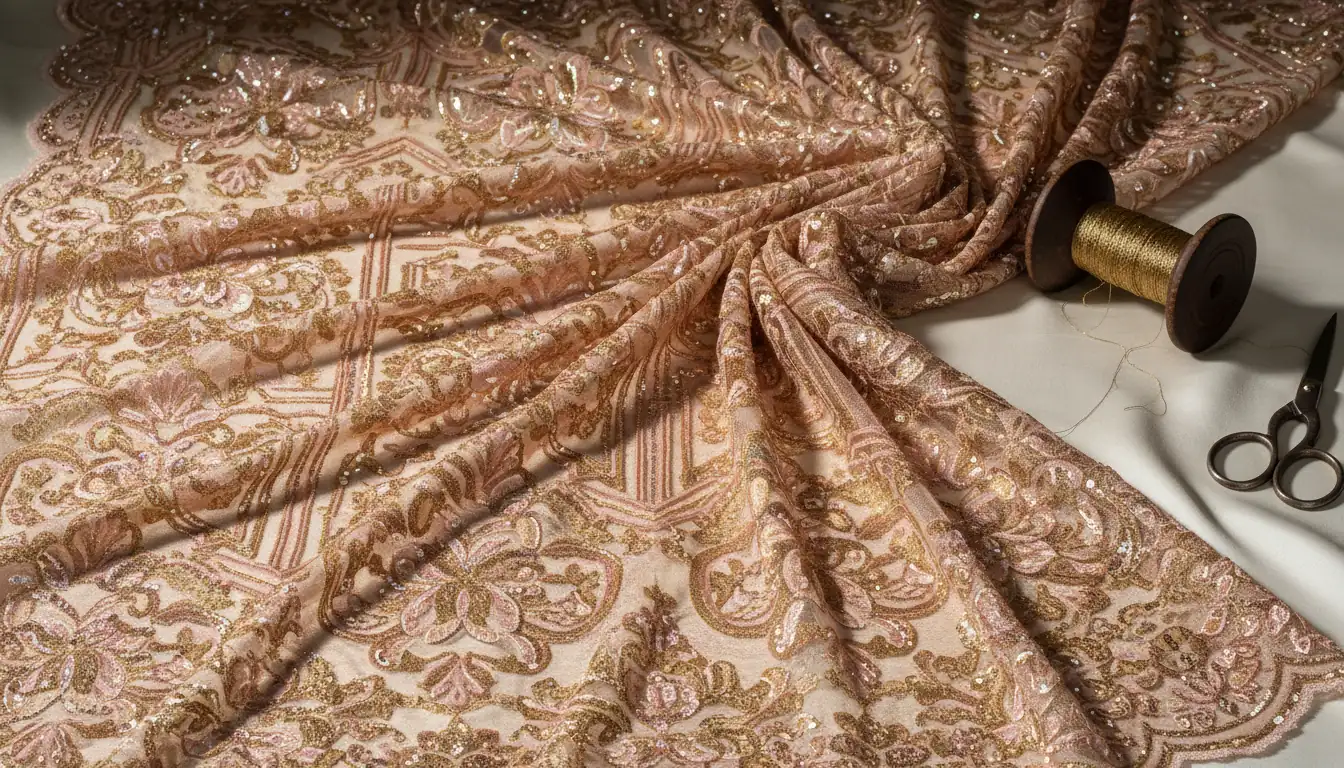 Illustration for Luxury Lace Fabric Trends - Shaoxing Yituo Lace Insights