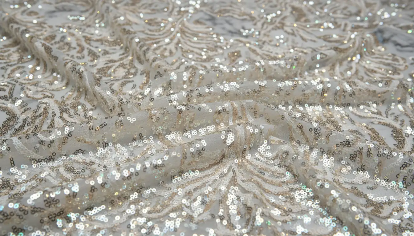 Illustration for Sequin Lace vs Beaded Lace - Shaoxing Yituo Lace Insights