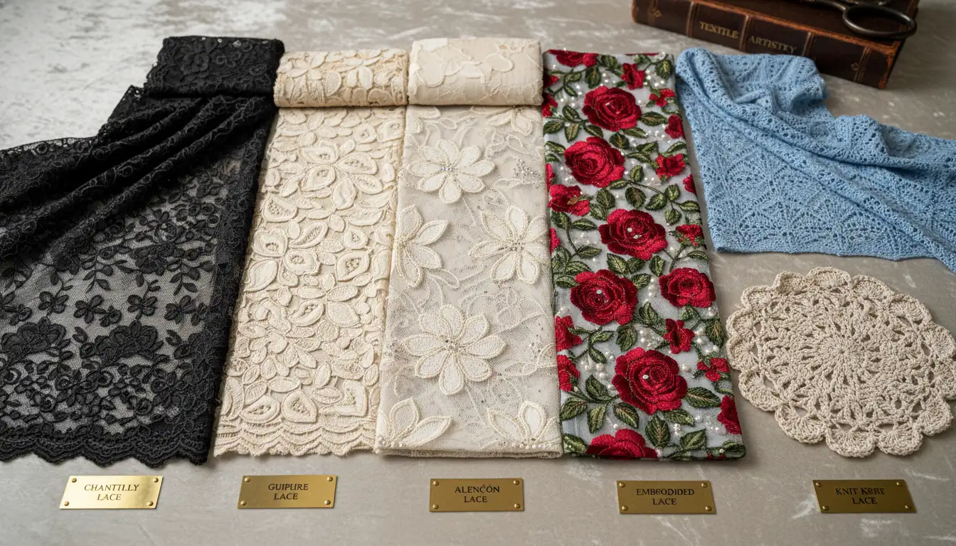 Illustration for Types Of Lace Fabric Explained - Shaoxing Yituo Lace Insights