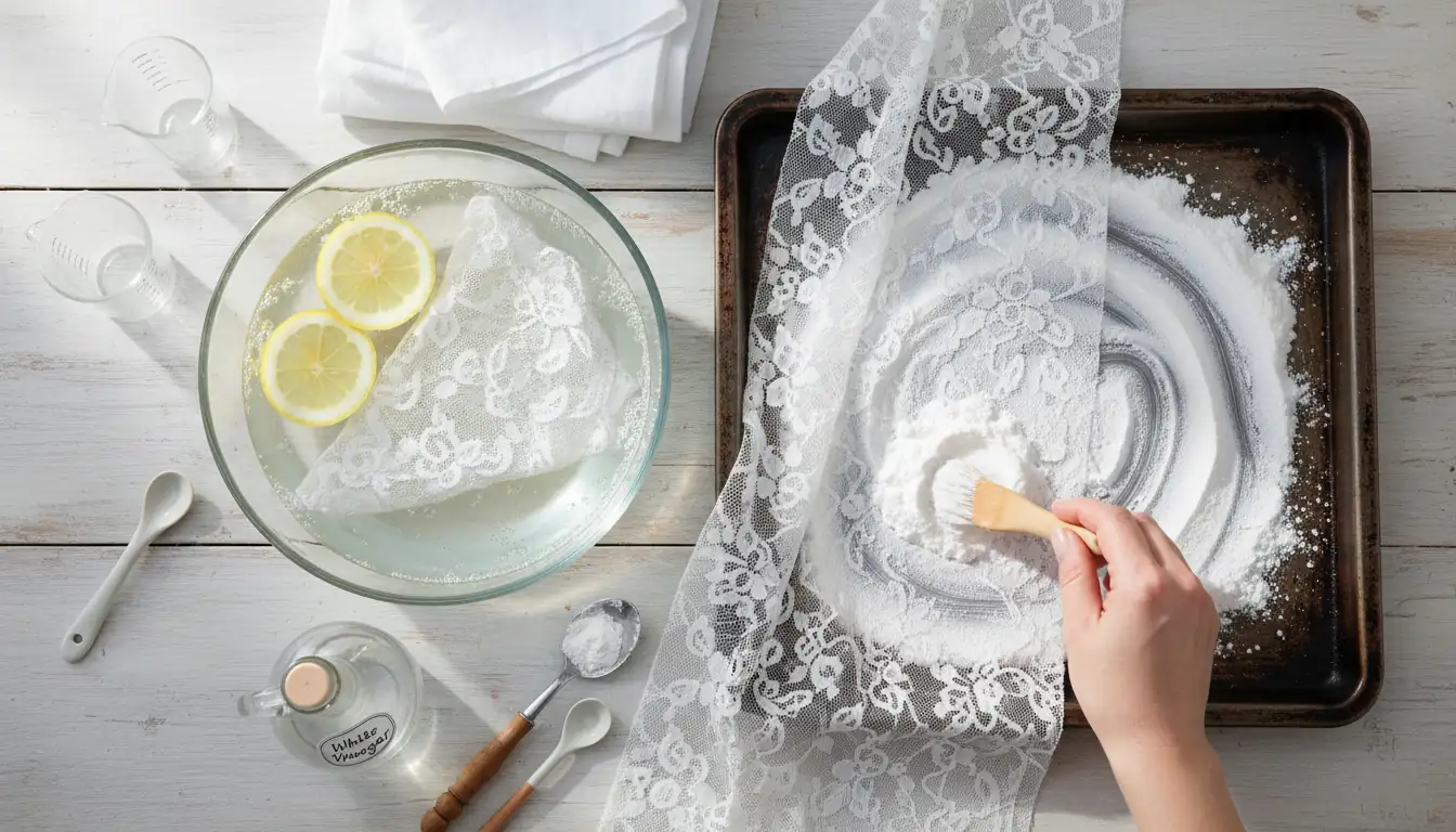 Illustration for How to Whiten Yellowed Lace? 3 Home Remedies to Restore Your Lace Fabric - Shaoxing Yituo Lace Insights